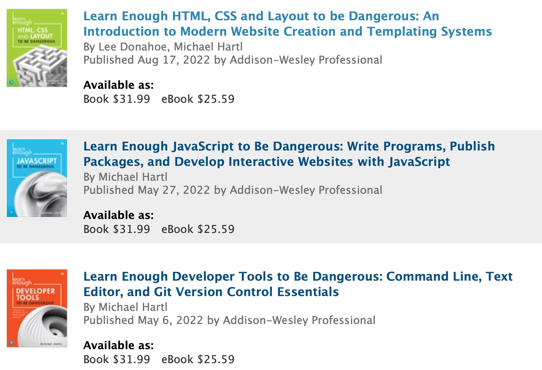 Print Versions Of Learn Enough HTML CSS And Layout And Learn Enough 